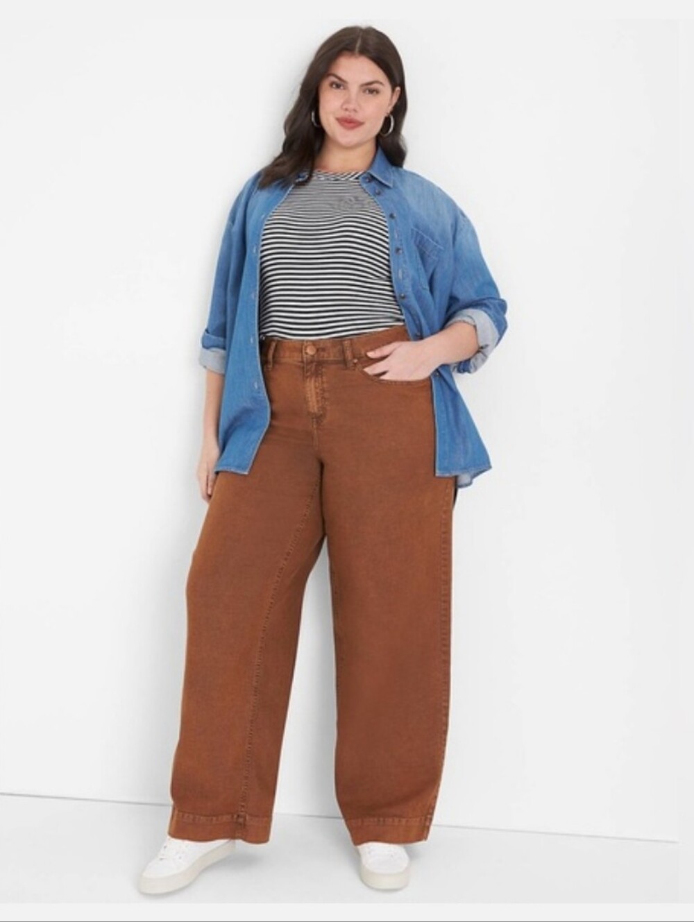 Lane Bryant Wide-Leg Jeans in Rust
